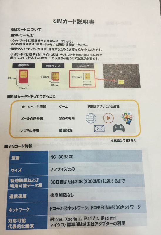 画像2: データSIM card 30daysまたは3GBデータ